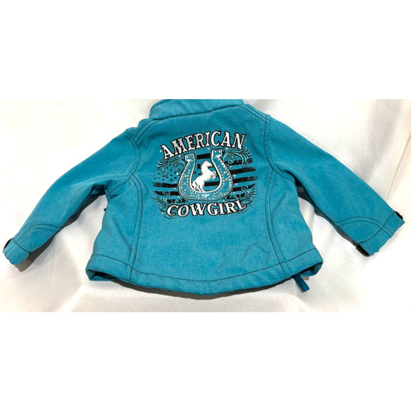 Cowgirl Hardware® Girl's American Turquoise Jacket Rodeo 12M Biker Bling - Picture 4 of 12